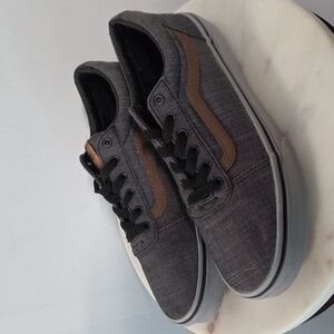 Vans Youth Charcoal and Tan Sneakers Size 5